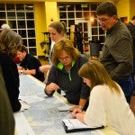 Lisa and Tommy Mattox talk to a Williams representative about what a proposed natural gas pipeline expansion will mean for their property in South Chilton County.