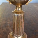 Long lost: A trophy awarded to the 1955 state champion Verbena football team was found in the vacant Chestnut Creek Baptist Church parsonage.